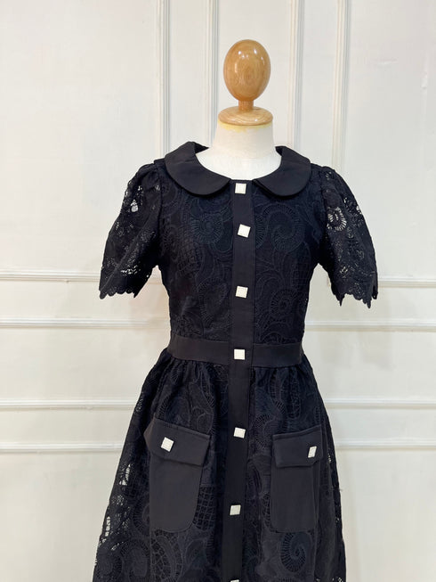 Women Elegant Heavy Lacey Medi Dress